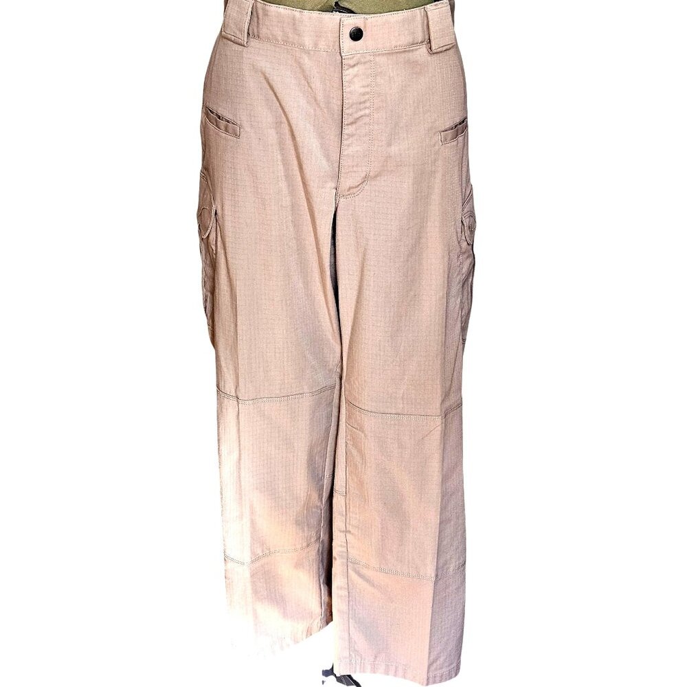 Men's 5.1.1 Gorpcore utility cargo khaki wide leg snap button zip pants 40x36